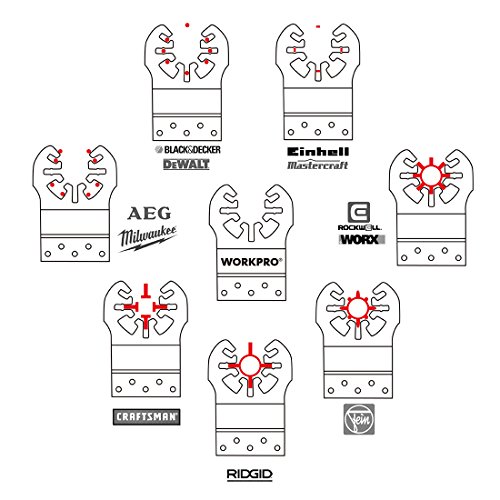 WORKPRO 25 Pcs Hojas de Sierra Oscilante, Cuchilla de Corte, Accesorio Multiherramienta Universal para lijar, moler y cortar