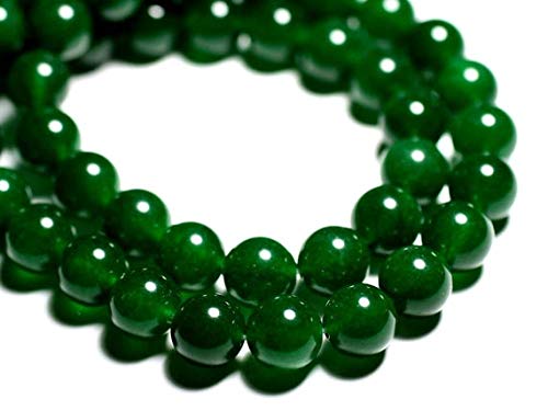 World Wide Gems Perlas de Piedra Preciosa 8pc - Perlas - Bolas 12mm Imperial Verde Jade - Código de Piedra-HIGH-69576