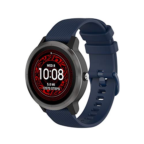 Wownadu 20MM Correa Compatible para Garmin Vivoactive 3, Compatible para Garmin Forerunner 245 Correa Mujer Hombre Pulsera Recambio Sport Silicona Band (sin Reloj) (01 Azul)