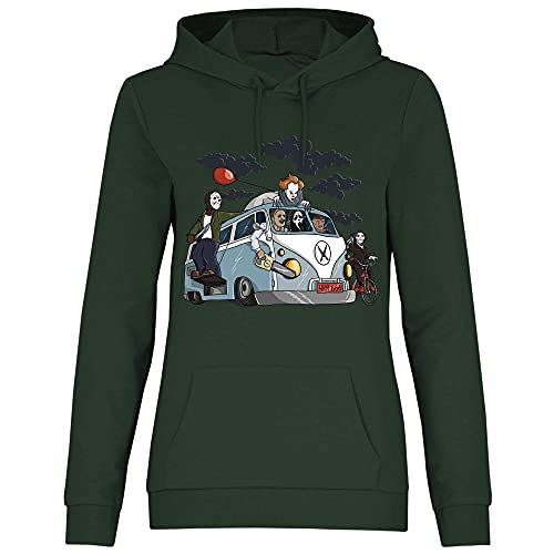 wowshirt Sudadera con Capucha Halloween Película de Terror Jason Series Murderer Serie Killer Camper para Mujer, Tamaño:S, Color:Forest Green