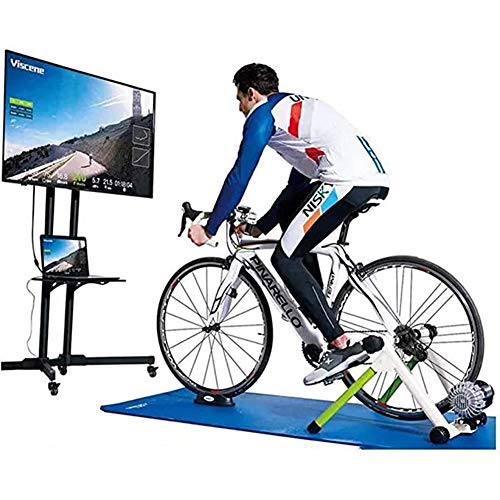 WUBAILI Soporte Inteligente para Entrenador De Bicicletas, Entrenador De Ejercicios De Resistencia A Fluidos, Reducción De Ruido Silencioso, Compatible con Bluetooth Y Ant +, Listo para Zwift,Blanco