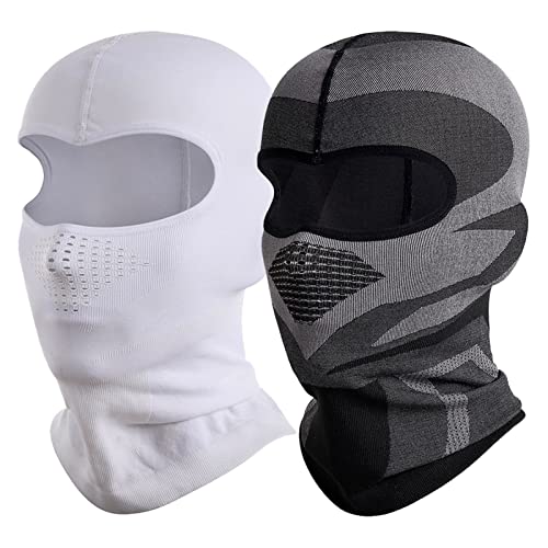 wuli store 2 Pack Balaclava Motocicleta Mascarilla Cara Completa Verano Transpirable Motocross Capucha Cap Cycling Motorbike A prueba de viento Piedra Mascarillas Hombres Mujeres ( Color : Clear )