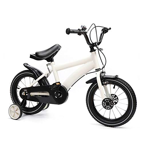 WUPYI2018 - Bicicleta infantil (14 pulgadas, con rueda auxiliar, multicolor, opcional, para niños (blanco)