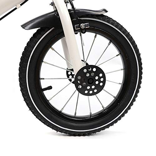 WUPYI2018 - Bicicleta infantil (14 pulgadas, con rueda auxiliar, multicolor, opcional, para niños (blanco)
