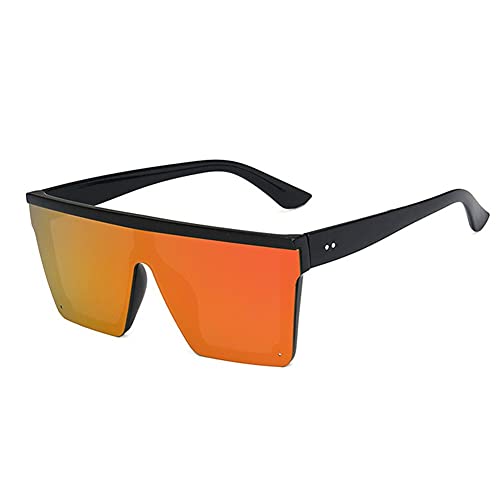 XCSM Gafas de Sol cuadradas de Gran tamaño Gafas de Sol con Escudo Superior Plano para Mujeres Hombres Moda Vintage Gafas de Montura Grande Playa de Verano Gafas de conducción al Aire Libre UV400