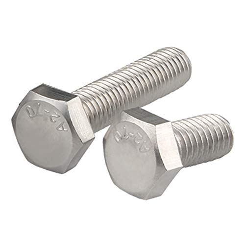 XFentech 2 Piezas Tornillo de Cabeza Hexagonales M16 - Pernos Hexagonal de Acero Inoxidable Tornillo de Ajuste Totalmente Roscado, M16*70 x 2 Piezas