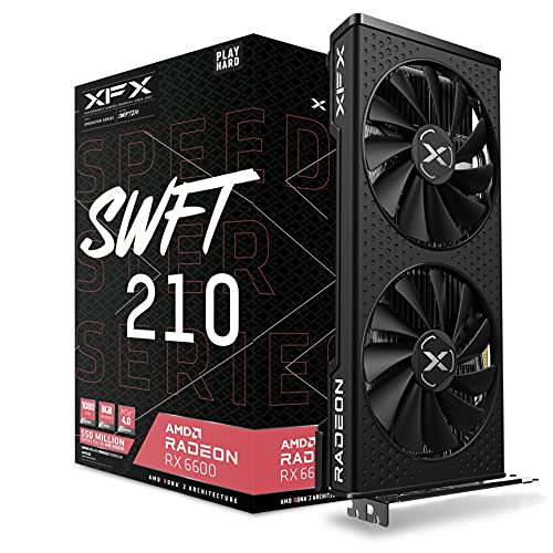 XFX Speedster SWFT 210 Radeon RX 6600 Core Gaming Tarjeta gráfica con 8GB GDDR6 HDMI 3xDP, AMD RDNA™ 2 (RX-66XL8LFDQ)