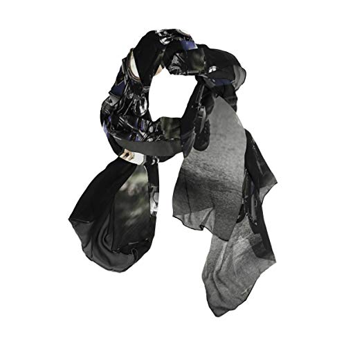 XiangHeFu Biker Motorcycle Ride Vehicle Road Shawl Wrap Bufanda de seda grande Silenciador Chifón Pañuelo para el cuello