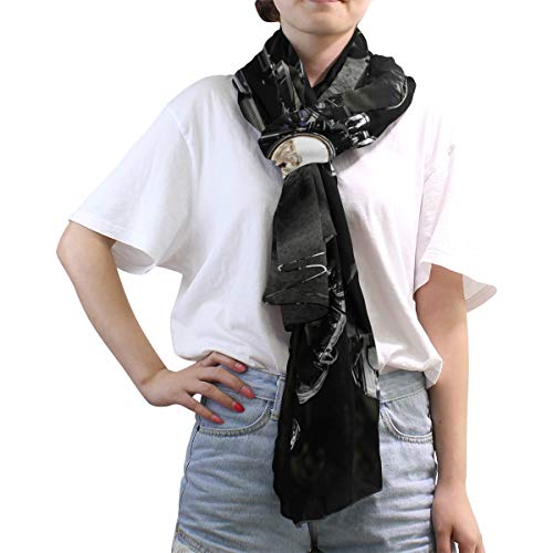 XiangHeFu Biker Motorcycle Ride Vehicle Road Shawl Wrap Bufanda de seda grande Silenciador Chifón Pañuelo para el cuello