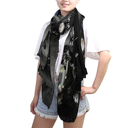 XiangHeFu Biker Motorcycle Ride Vehicle Road Shawl Wrap Bufanda de seda grande Silenciador Chifón Pañuelo para el cuello