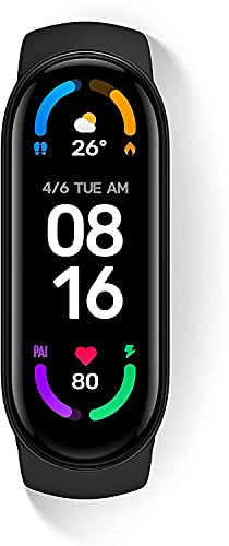 Xiaomi Mi Band 6, Smart Band 6 Versión Global Pulsera de Actividad, Detección de Oxígeno en Sangre, Monitor de Frecuencia Cardíaca, Monitor de Sueño, Pantalla a Color AMOLED de 1,56", 5 ATM