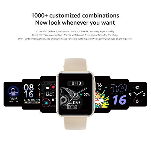 Xiaomi Mi Watch Lite, Reloj Inteligente Xiaomi de Fitness Smartwatch con Pantalla a Color de 1,4 Pulgadas, GPS, Monitorización del Ritmo Cardíaco y del Sueño, hasta 9 Días de Duración de la Batería