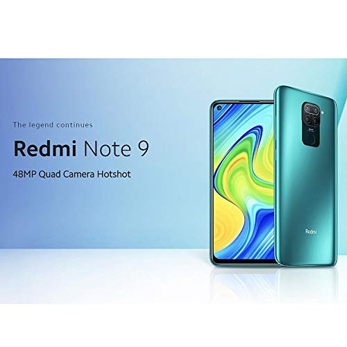 Xiaomi Redmi Note 9 - Smartphone de 6.53” FHD (DotDisplay, 3 GB RAM, 64 GB ROM, cámara Quad 48 MP, Hotshot 3.5 mm, Headphone Jack, batería de 5020 mAh) Forest Green [International Version]