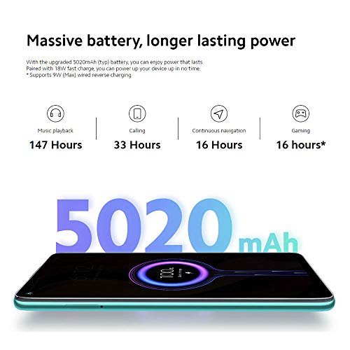 Xiaomi Redmi Note 9 - Smartphone de 6.53” FHD (DotDisplay, 3 GB RAM, 64 GB ROM, cámara Quad 48 MP, Hotshot 3.5 mm, Headphone Jack, batería de 5020 mAh) Forest Green [International Version]