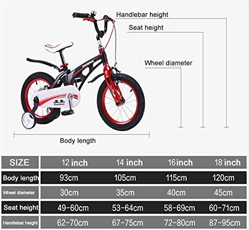 XXCZB Bicicleta infantil con ruedas de entrenamiento, aleación de magnesio, marco para niños y niñas, color blanco, 18 pulgadas