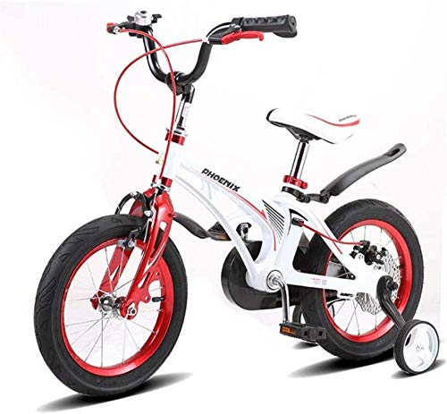 XXCZB Bicicleta infantil con ruedas de entrenamiento, aleación de magnesio, marco para niños y niñas, color blanco, 18 pulgadas