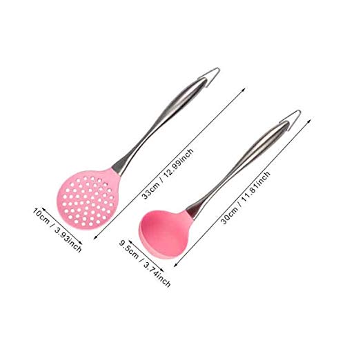 XXDTG Cocina Antiadherente Utensilios de Cocina de Silicona Espátula Cuchara Cucharón Egg Beaters Pala Utensilios de repostería Gadgets Vajillas Accesorios