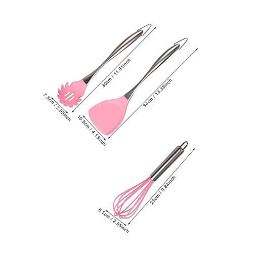 XXDTG Cocina Antiadherente Utensilios de Cocina de Silicona Espátula Cuchara Cucharón Egg Beaters Pala Utensilios de repostería Gadgets Vajillas Accesorios