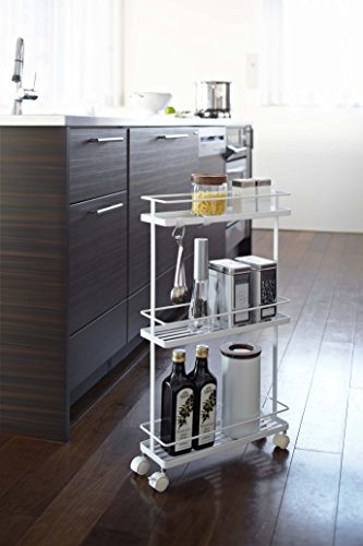 YAMAZAKI home Tower Carro de Almacenamiento de Cocina con Ruedas, Acero, Blanco