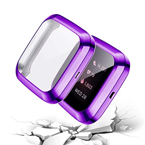 YANTAIAN para Fitbit Versa 2 Revestimiento del TPU Shell Protector Allinclusive (Color : Púrpura)