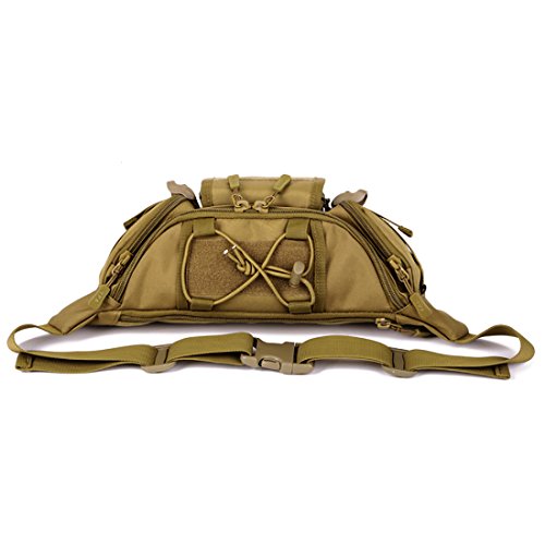 YFNT Táctica Cintura Pack portátil riñonera al Aire Libre Ejército Bolsa de Cintura Militar de frío para Ciclismo Camping Senderismo Caza Pesca, marrón