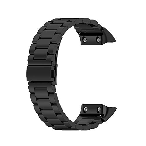 Yikamosi Compatible con Garmin Forerunner 35 Correa/Forerunner 30 Correa,liberación rápida Pulsera de Acero Inoxidable Pulsera de Repuesto para Garmin Forerunner 35/Forerunner 30,Negro