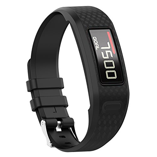 Yikamosi Compatible con Garmin vivofit 1/vivofit 2 Correa,de Silicona Suave Correa de Reloj Respirable Reemplaz Atar con Correa para Garmin vivofit 1/vivofit 2(Large,Balck+White)