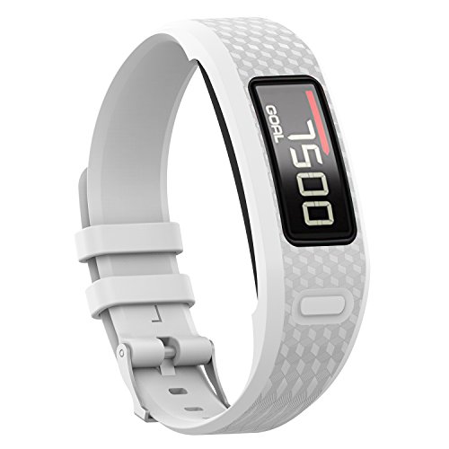 Yikamosi Compatible con Garmin vivofit 1/vivofit 2 Correa,de Silicona Suave Correa de Reloj Respirable Reemplaz Atar con Correa para Garmin vivofit 1/vivofit 2(Large,Balck+White)