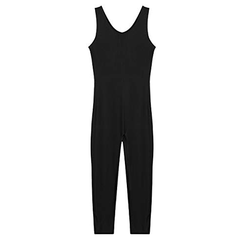 YiZYiF Maillot de Ballet para Hombres Mono Cuerpo Completo Chicos Leotardo de Danza Unitard Ajustado Ropa Bailarina Adulto Negro Medium