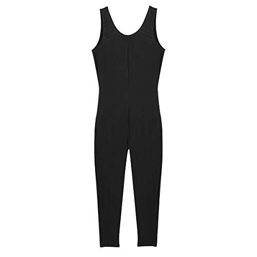 YiZYiF Maillot de Ballet para Hombres Mono Cuerpo Completo Chicos Leotardo de Danza Unitard Ajustado Ropa Bailarina Adulto Negro Medium