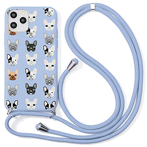 Yoedge Funda Compatible con Realme 8 4G 6,4 Pulgada Carcasa con Cuerda, TPU Siliconae Bumper Moda Case Antigolpes Correa Ajustable Anti Arañazos Protector Funda para Realme 8 Pro 4G, Perro