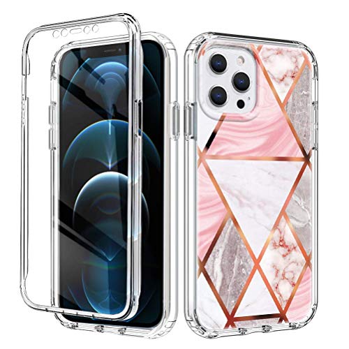 Yoedge para iPhone 7 Plus / 8 Plus 5,5" Fundas,360 Grados Transparente y Antigolpes Protector Carcasa,PC Dura Resistente Bumper+TPU Silicona impresión de mármol Case Cover para iPhone 7 Plus,Mármol 4