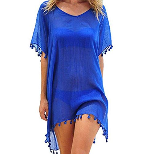 YouGa Mujer cubretrajes – Cubre disfraz de mujer playa de playa cubre bañador mujer Cover Up gasa napa túnica traje de baño túnica verano vestido de playa entero para mujer, turquesa, Talla única