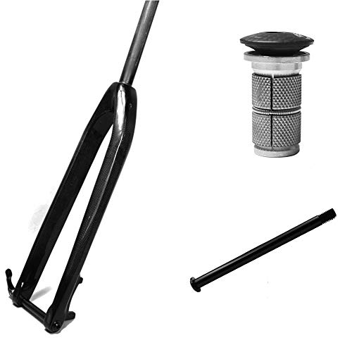 YSHUAI Horquilla para Bicicleta Horquilla de Bicicleta de Fibra de Carbono rígida cónica, Freno de Disco para Bicicleta 26 ER / 27.5ER / 29 ER Pulgadas Horquilla de suspensión MTB,Straight,26 Inch