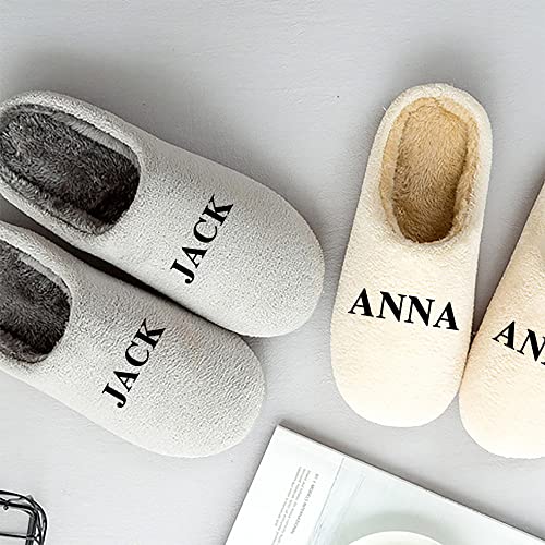 Yu Liao Zapatillas Personalizadas para Mujeres y Hombres, Personalizadas con Foto, Texto, casa, Dormitorio, Zapatillas, cálidos y Bonitos Zapatos de Invierno de Espuma viscoelástica Antideslizantes