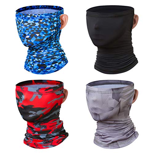 YuanDian Multifuncional Bandana Bufanda Pañuelos Cabeza Cinta Braga Cuello Tubular Deportiva Bicicleta Moto Pañoleta Pasamontaña Balaclava A Prueba de Polvo/Viento/UV Montaje Oreja Camo Rojo