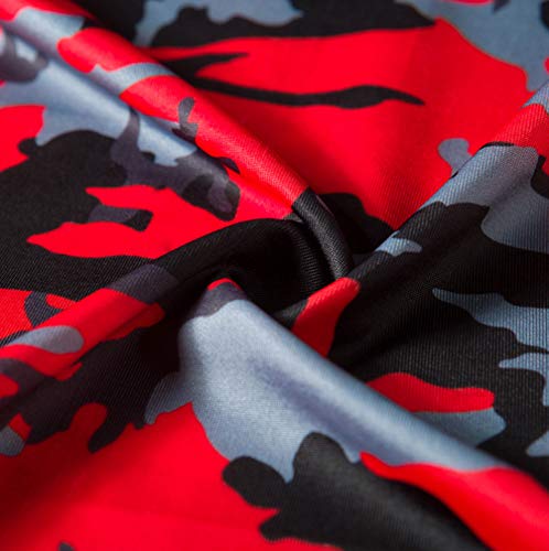 YuanDian Multifuncional Bandana Bufanda Pañuelos Cabeza Cinta Braga Cuello Tubular Deportiva Bicicleta Moto Pañoleta Pasamontaña Balaclava A Prueba de Polvo/Viento/UV Montaje Oreja Camo Rojo