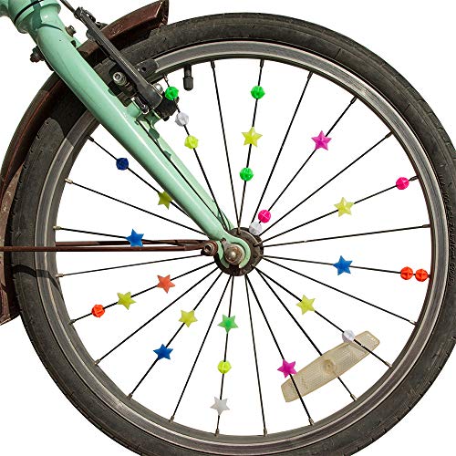 YuCool 180 piezas multicolor decoración de radios de bicicleta Clip de bicicleta de plástico y accesorios de radios de rueda de estrella