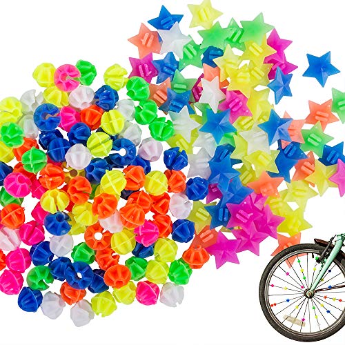 YuCool 180 piezas multicolor decoración de radios de bicicleta Clip de bicicleta de plástico y accesorios de radios de rueda de estrella