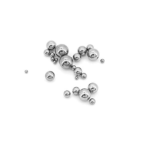 Yuhtech Rodamientos de Bolas de Acero, 510 Piezas 11 Tamaño Bolas de Acero 2-8mm Bolas de Acero de Metal Rodamientos de Bolas de Acero Inoxidable Bolas de Rodamiento Acero