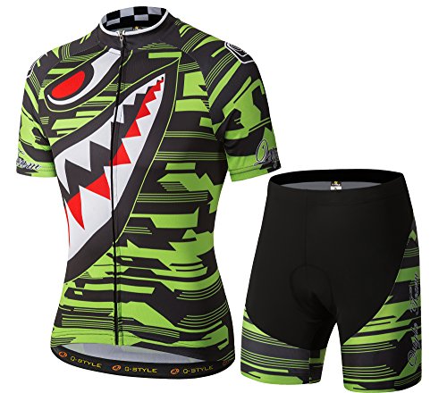 YUWELL Ropa de ciclismo de algodón resistente al viento y pantalones cortos Quick Dry con diseño de diente de gel 3D Sharp para el caballo acolchado 2XL
