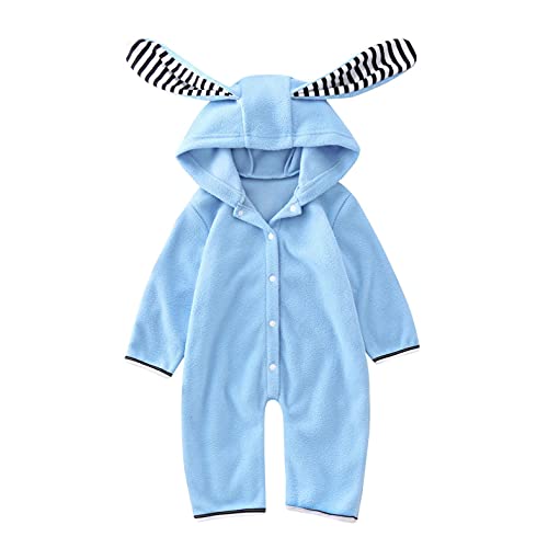 YWLINK Bebé Mamelucos Con Capucha Franela Ropa De Invierno Peleles Con Pies Monos De Manga Larga Bebé Con Capucha Fleece Romper Traje Para La Nieve Linda Mono Infantil Outwear Trajes Con Cremallera