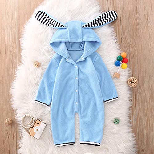 YWLINK Bebé Mamelucos Con Capucha Franela Ropa De Invierno Peleles Con Pies Monos De Manga Larga Bebé Con Capucha Fleece Romper Traje Para La Nieve Linda Mono Infantil Outwear Trajes Con Cremallera