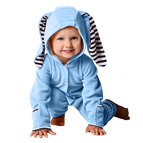 YWLINK Bebé Mamelucos Con Capucha Franela Ropa De Invierno Peleles Con Pies Monos De Manga Larga Bebé Con Capucha Fleece Romper Traje Para La Nieve Linda Mono Infantil Outwear Trajes Con Cremallera