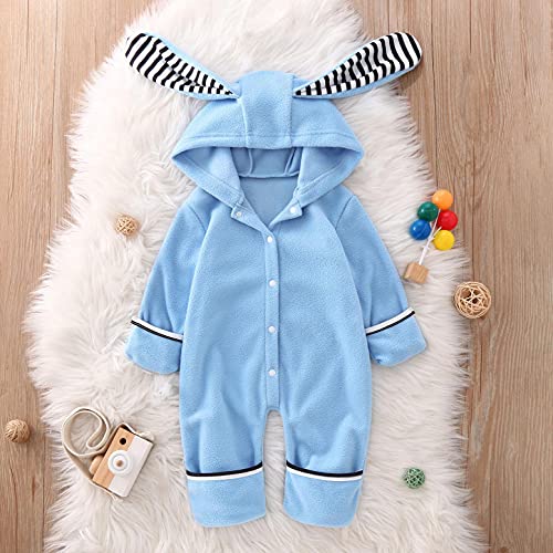 YWLINK Bebé Mamelucos Con Capucha Franela Ropa De Invierno Peleles Con Pies Monos De Manga Larga Bebé Con Capucha Fleece Romper Traje Para La Nieve Linda Mono Infantil Outwear Trajes Con Cremallera