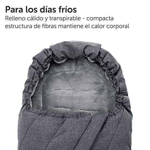 Zamboo Saco Grupo 0 Universal DELUXE - Saco Capazo Bebe Invierno con forro polar térmico - Saco Cuco bebe con capucha tipo momia y bolsa (gris)