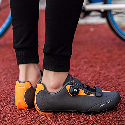 Zapatilla de Ciclismo Hombre Mujer Zapatillas de Ciclismo para Adultos Zapatos de Bicicleta de Carretera con Autobloqueo Zapatillas de Bicicleta de Carretera y Montaña Transpirable para Bicicleta
