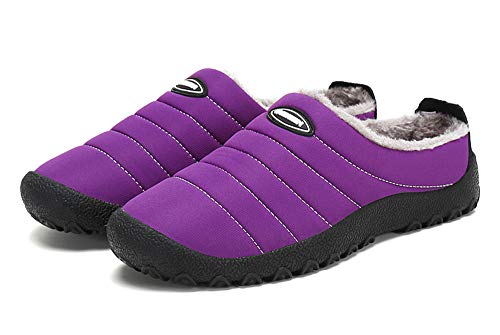 Zapatillas de Casa para Mujer Invierno Interior Exterior Antideslizantes Slippers,Morado,40