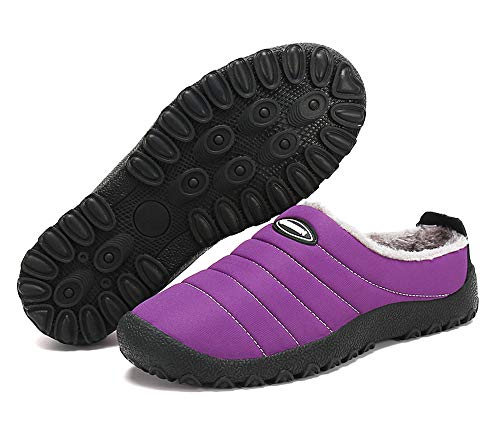 Zapatillas de Casa para Mujer Invierno Interior Exterior Antideslizantes Slippers,Morado,40