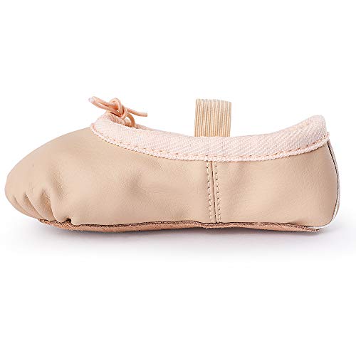 Zapatillas de Danza Cuero Zapatos de Ballet y Gimnasia Baile para Niña y Mujer Beige 31